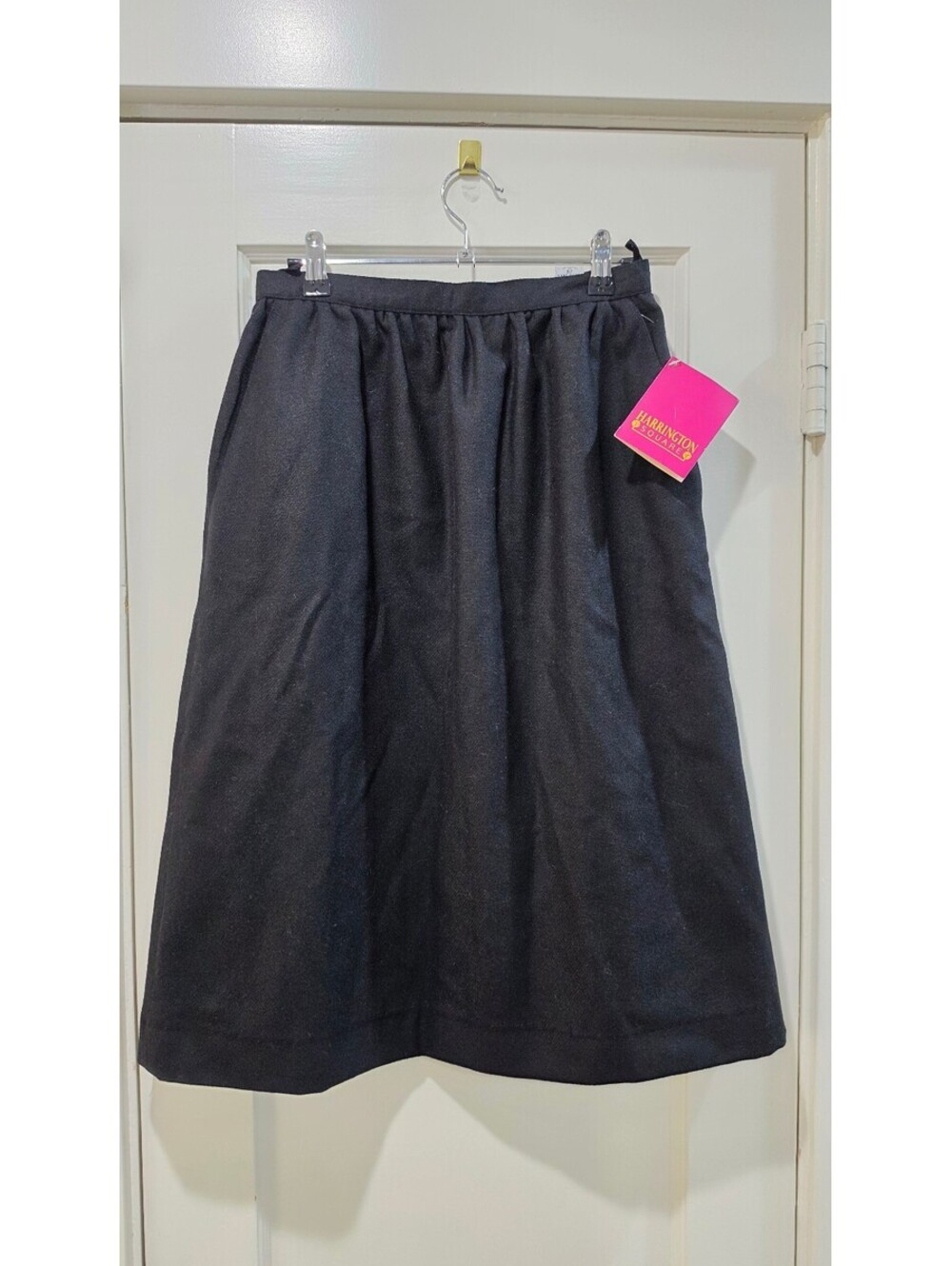 Vintage Harrington & Square Black Wool Blend Skirt Size 14